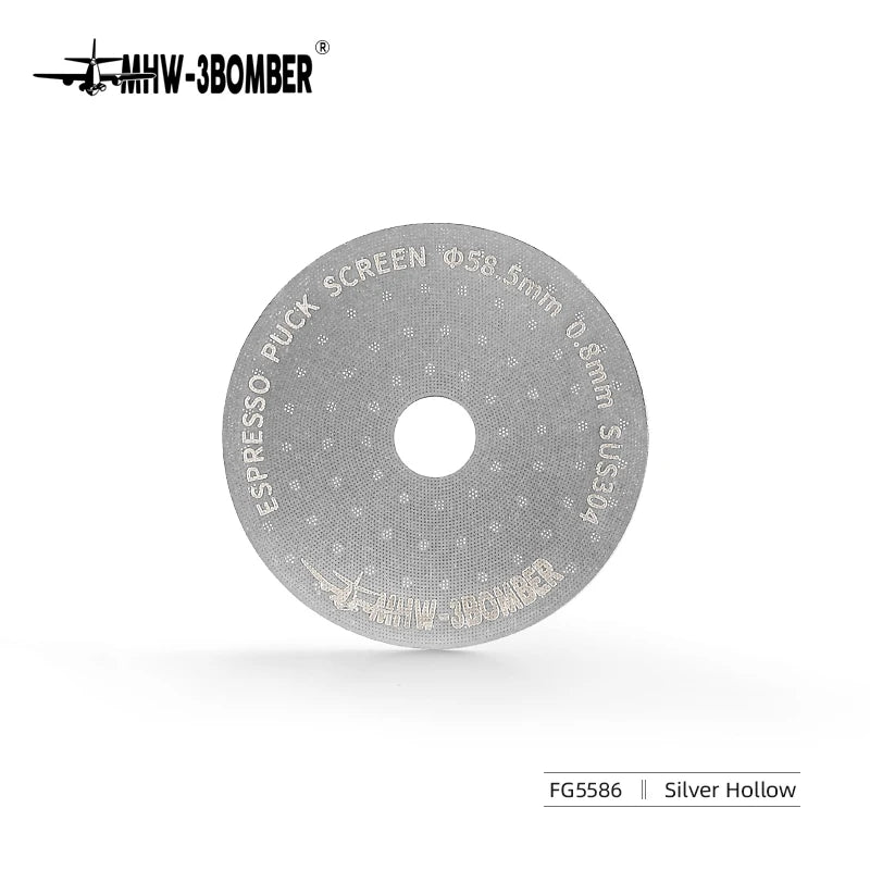 MHW-3BOMBER Espresso Puck Screen – 51/53/58.5mm Reusable Stainless Steel Coffee Filter, 0.8/0.2mm Thickness Coffee Tool