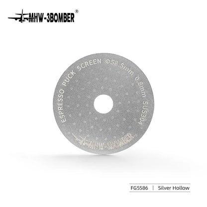 MHW-3BOMBER Espresso Puck Screen – 51/53/58.5mm Reusable Stainless Steel Coffee Filter, 0.8/0.2mm Thickness Coffee Tool