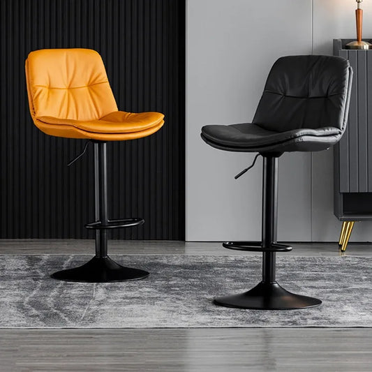 Modern Luxury Bar Stool — High Back, Rotating & Adjustable Lift, Comfortable Long-Term Seating for Home or Cash Register