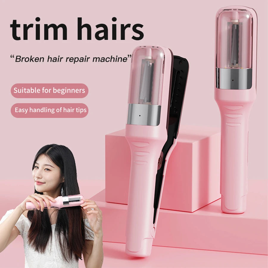 Portable Split End Hair Trimmer - Rechargeable Damaged Hair Repair Tool for Smooth Hair Styling