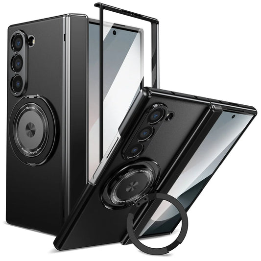360° Rotating Magnetic Ring Case for Samsung Galaxy Z Fold 6/5/4/3 5G – Hinge Protection Phone Cover with Holder