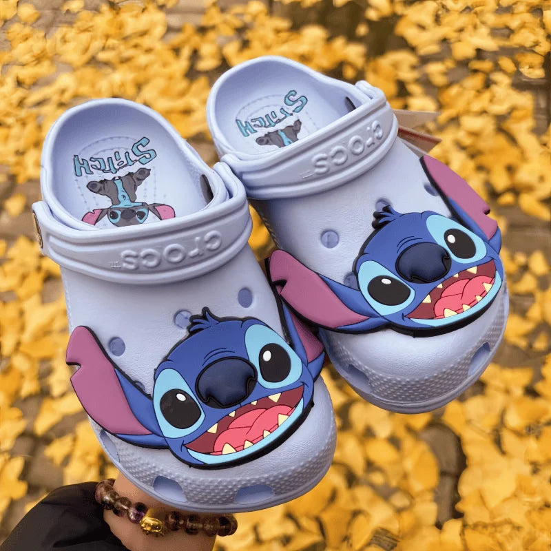 New Disney Lilo & Stitch Cartoon Beach Shoes – Non-Slip Breathable Casual Footwear for Boys, Girls & Adults