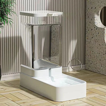 Transparent Automatic Pet Feeder – Food Storage Container & Water Bowl for Cats and Dogs