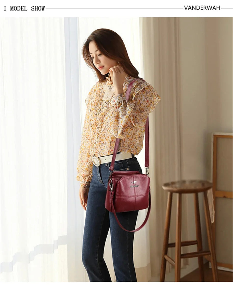 Luxury Women’s Leather Handbag – Large Capacity Shoulder & Crossbody Designer Bag