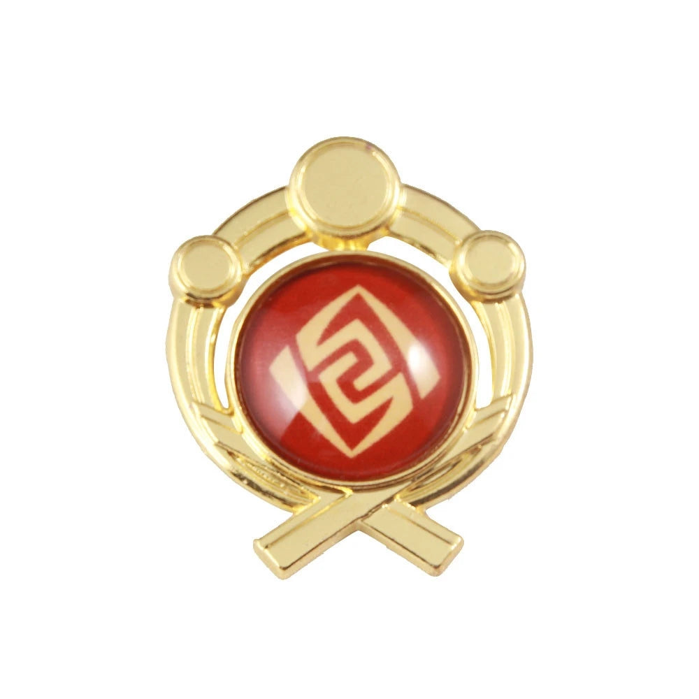 Genshin Impact Metal Brooch Pins - Primogem Xiao Vision Element Badge Cosplay Collectible Jewelry