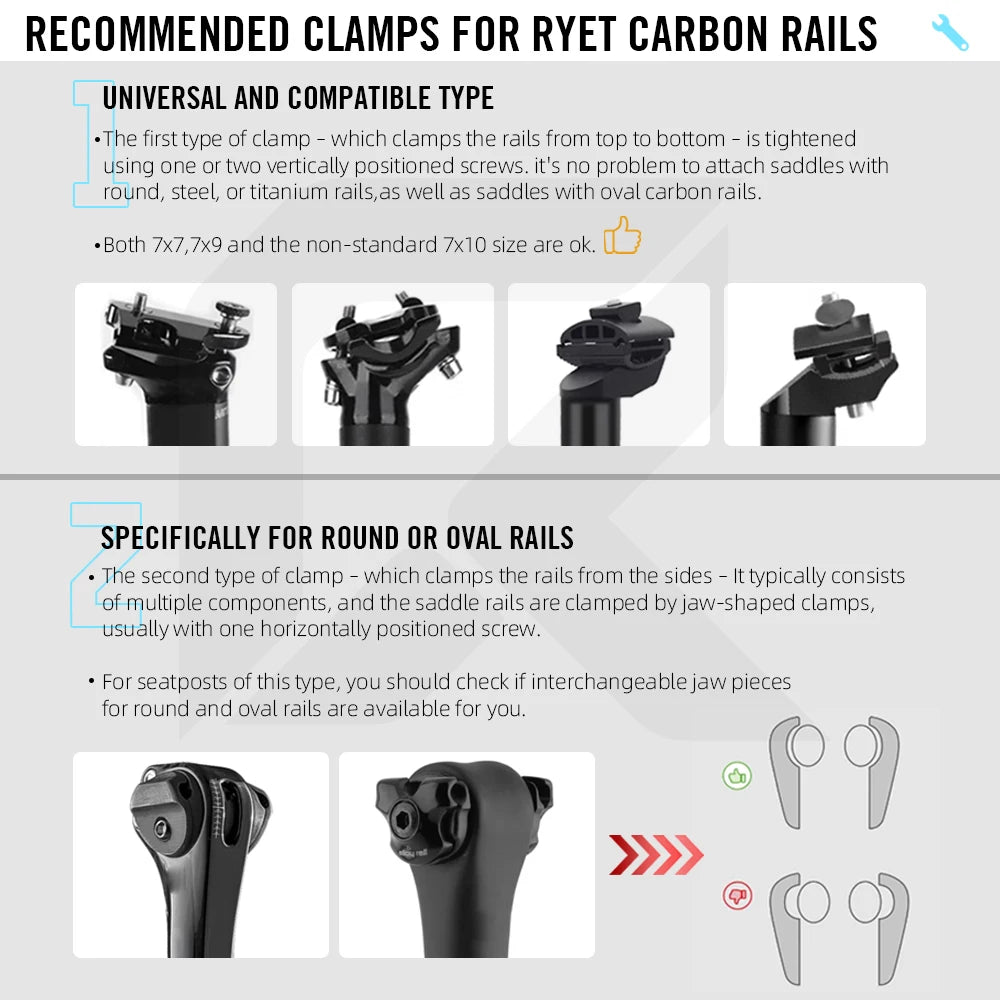 RYET 3D Printed Carbon Bike Saddle — 140/143mm Lightweight Road & MTB Cycling Seat with EVA Cushion
