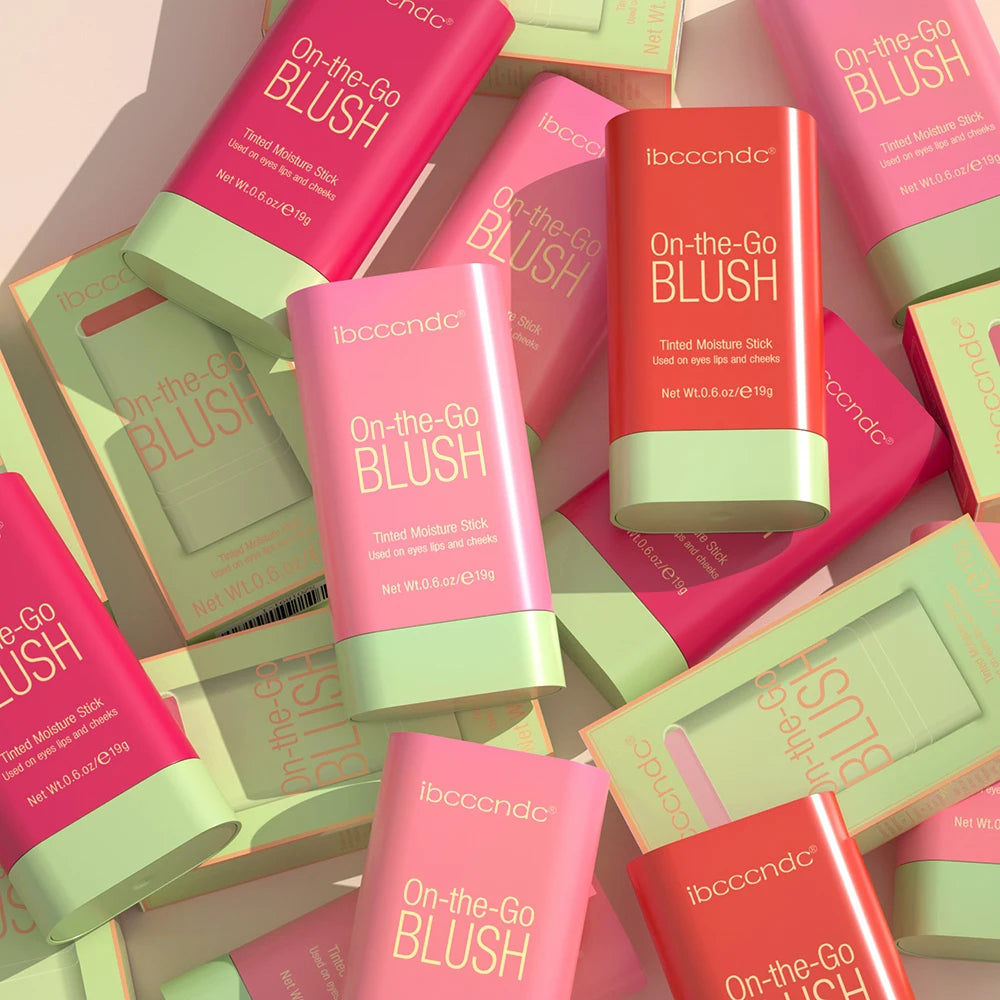 Waterproof Cream Blush Stick — High-Pigment Makeup Rouge for Brightening Skin Tone