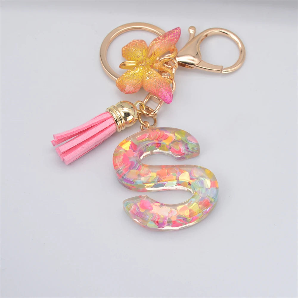 A-Z Letter Metal Keychain - Personalized Initial Car Key Ring & Name Gift