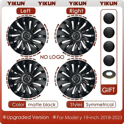 4PCS HubCap Performance Rim Covers – Replacement Wheel Caps for Tesla Model Y 19-Inch (2018-2024)