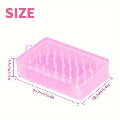 42-Roll Sewing Thread Storage Box - Transparent Portable Embroidery & Sewing Organizer