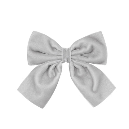 4.3-inch Velvet Bow Hair Clips for Girls – Handmade Barrettes in Black, White, Red, Pink, Blue, Yellow, Kids Hair Accessories