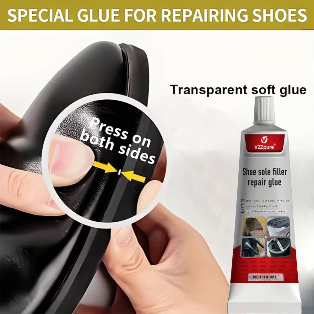 Waterproof Shoe Sole Repair Glue - Transparent Strong Adhesive Sealant for Rubber Crack Repair
