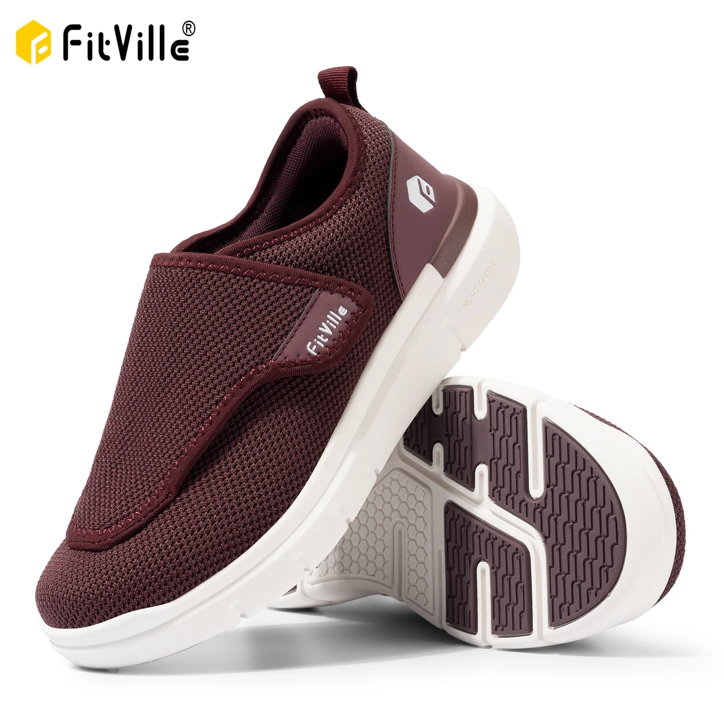 FitVille Extra Wide Women’s Diabetic Walking Shoes – Adjustable Orthopedic Shoes for Swollen Feet, Elderly & Foot Pain Relief