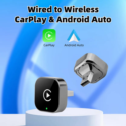 EKIY 2-in-1 Wireless CarPlay & Android Auto Adapter — AI Smart Box for Cars with Wired CarPlay Support