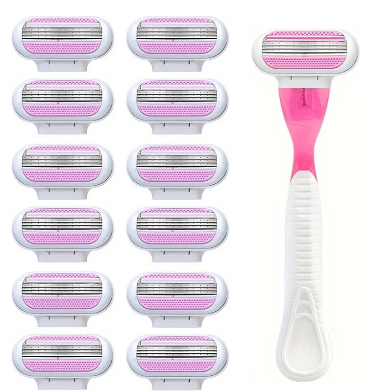 Women’s Safety Razor Blades Set – 3-Layer Replacement Shaver Heads for Smooth Bikini & Body Hair Removal