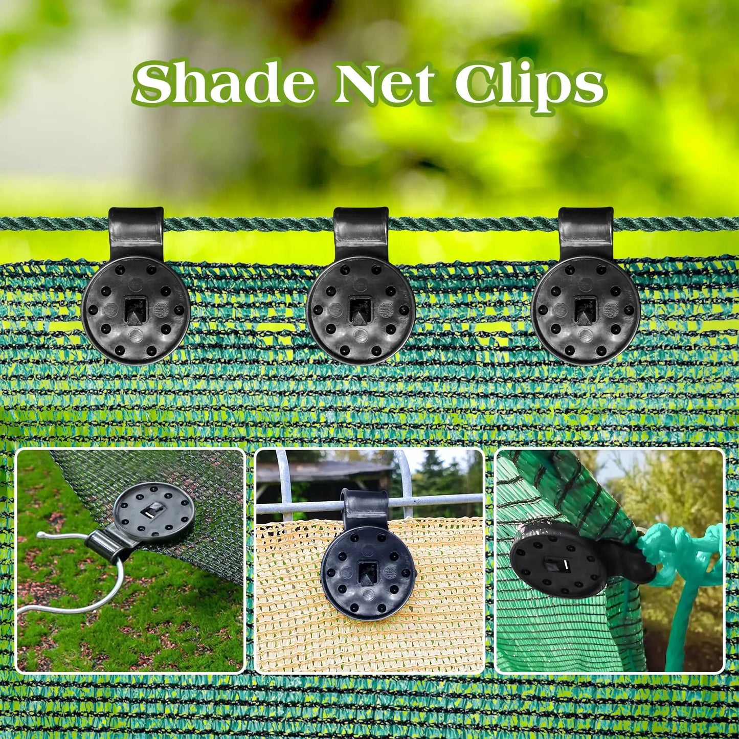 Shade Cloth Clips: Pack of 200/100/50/20/10 - Fabric Clamps with Grommets for Sunblock Net Mesh Cover in Garden, Backyard, Greenhouse