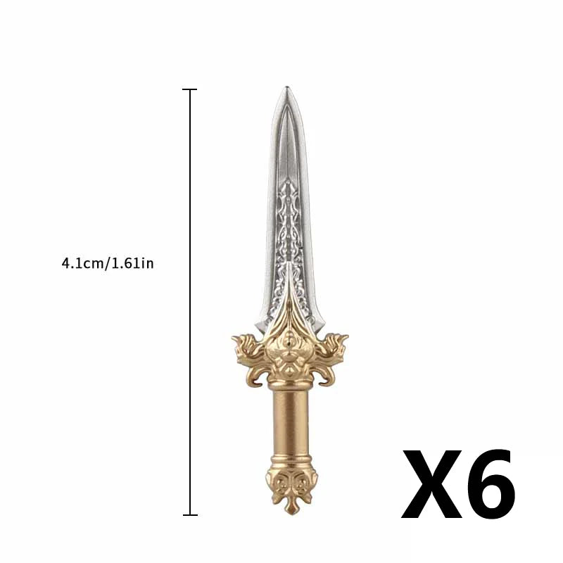 Medieval Figure Weapons Building Blocks Kit – King Sword, Lion Shield, Trident & Double-Edged Axe Battle Toy