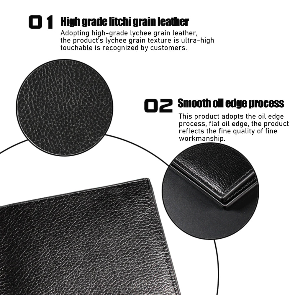 Mini Slim Zipper Card Wallet for Men — Portable Ultra-Thin Black Purse for ID, Bank & Credit Cards