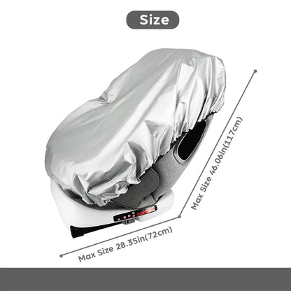 Silver Baby Car Seat Sun Shade - Universal UV Protection Cover for Heat Blocking & Travel Safety
