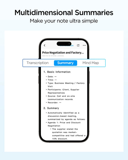 BOYA Notra AI Voice Recorder – Smart Portable Dictaphone with AI Noise Reduction, Voice Activated Recording for Meetings, Lectures & Business Use