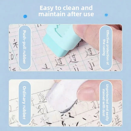 6PCS Italian Brainrot Tung Retractable Pencil Erasers — Kawaii Cute Drawing & Painting School Supplies