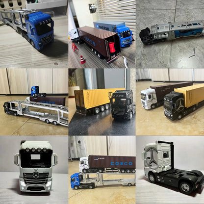 1:50 Large Diecast Alloy Truck Model – Pull-Back Container Toy with Sound & Light for Boys’ Gifts