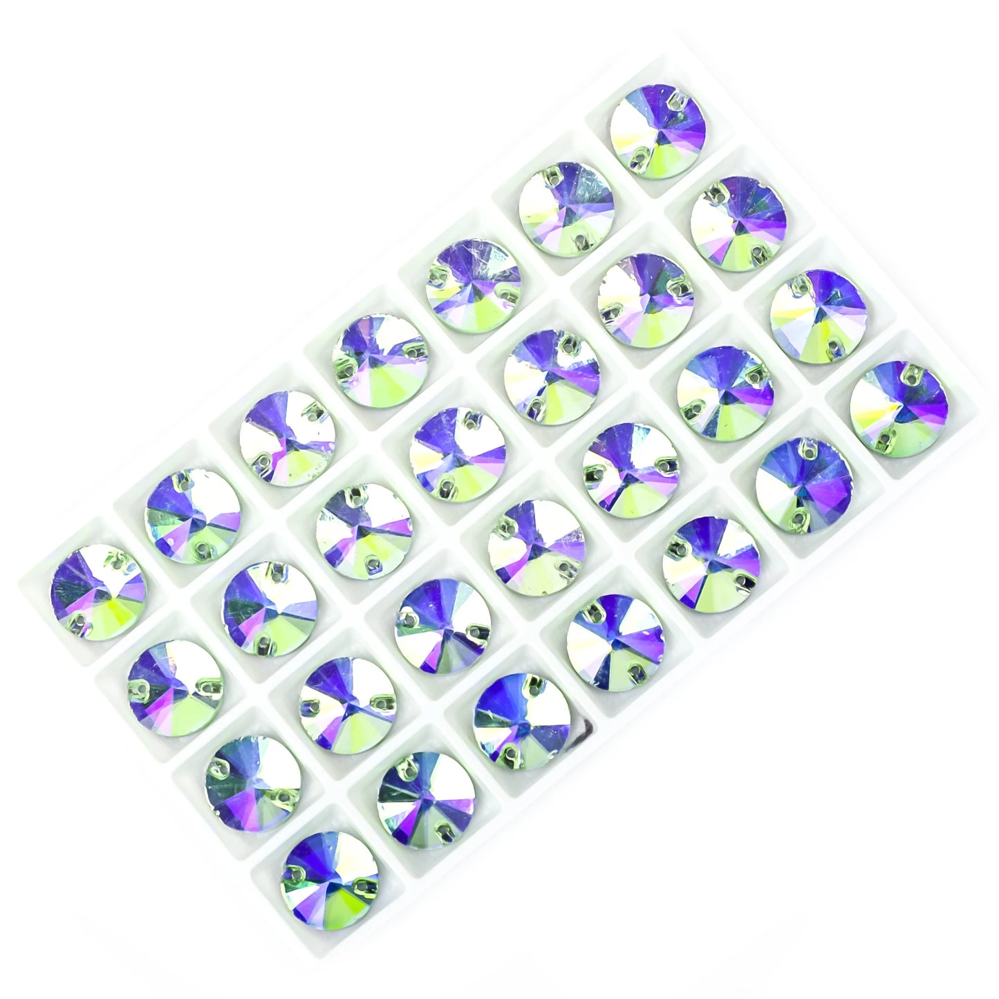 Crystal Rhinestone Flatback Beads - AB Round Shell Gems for DIY Crafts, Clothing & Wedding Decoration
