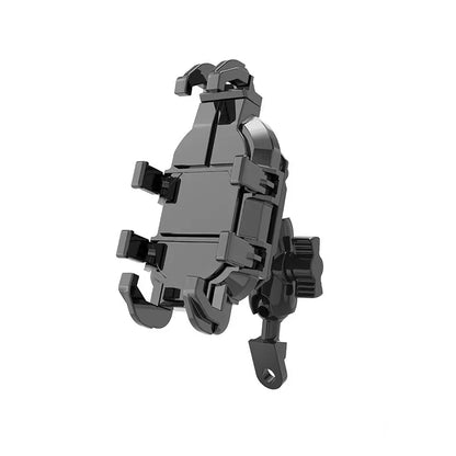 Adjustable Motorcycle Phone Holder with Shock Absorber – 360° Rotating Mobile Mount for Scooter, ATV, Bike
