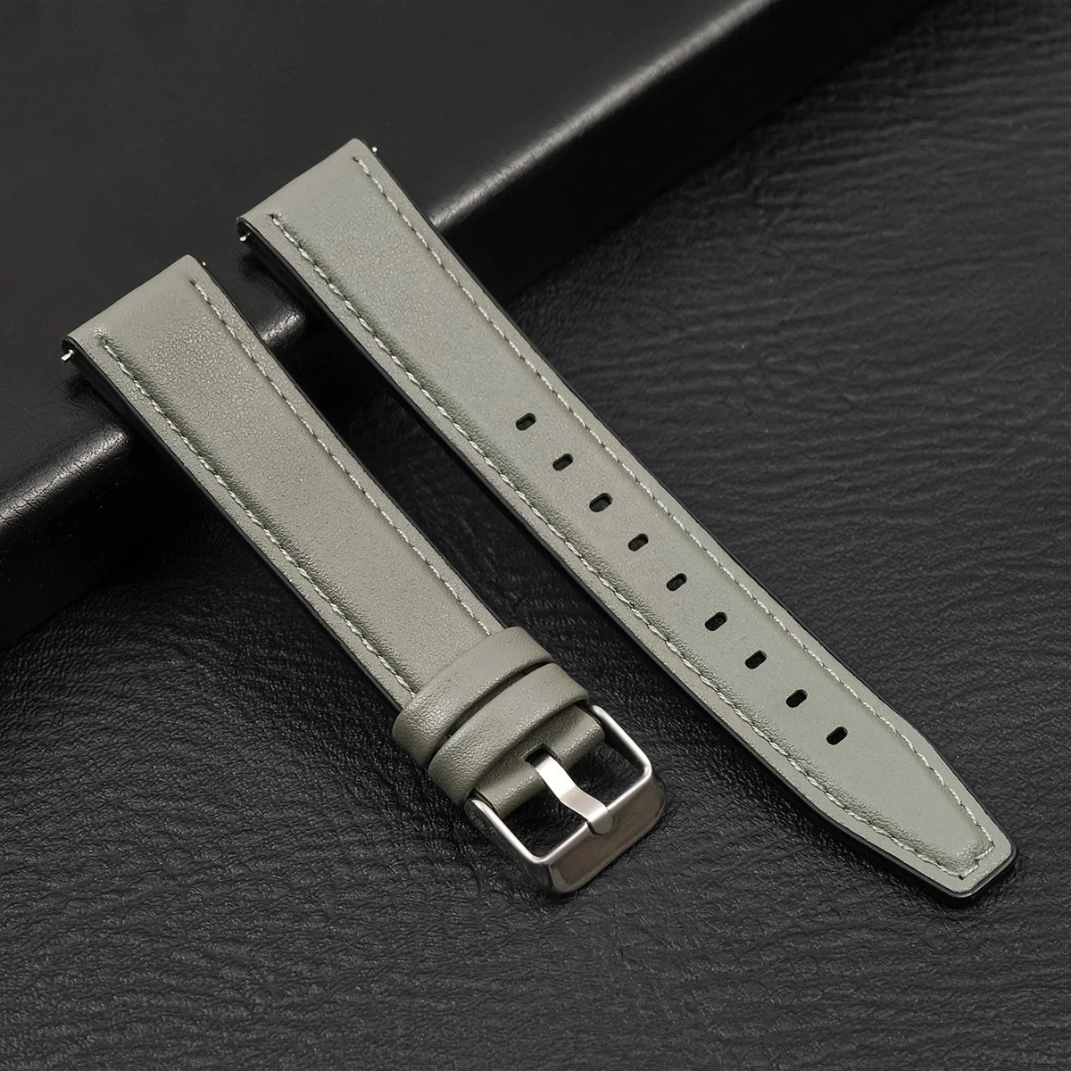 Leather Watch Strap 20mm/22mm - Vintage Replacement Band for Samsung Galaxy Watch 7/6/5/4 and Xiaomi Redmi Watch 3 Lite/Active