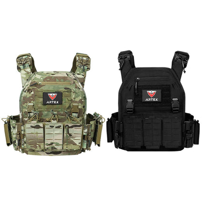 Ranger Green Plate Carrier Tactical Vest - Quick Release Security Molle Chaleco with Laser Cut Bandolier