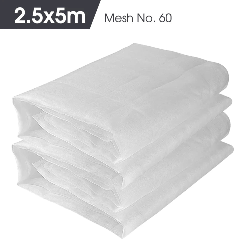 White 60 Mesh Garden Insect Netting – Greenhouse Protection Cover for Plants, Vegetables, Pest & Bird Control