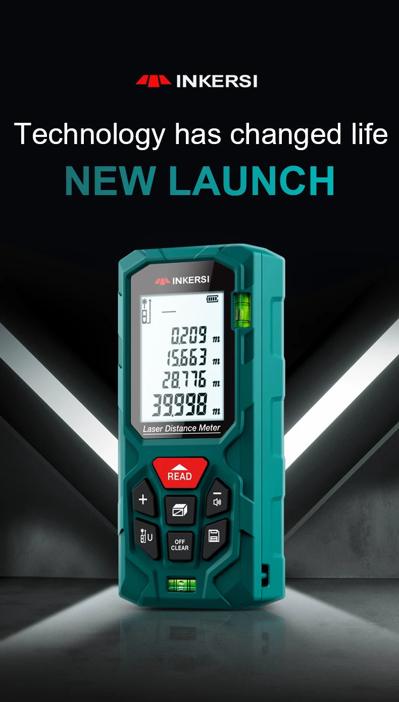 INKERSI Laser Rangefinder Digital Tape Measure 40M/70M/120M High Precision Distance Meter