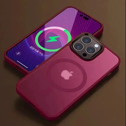 Matte Translucent Frosted iPhone Case - Magnetic MagSafe Shockproof Cover for iPhone 15, 14, 13, 12 & 11 Pro Max