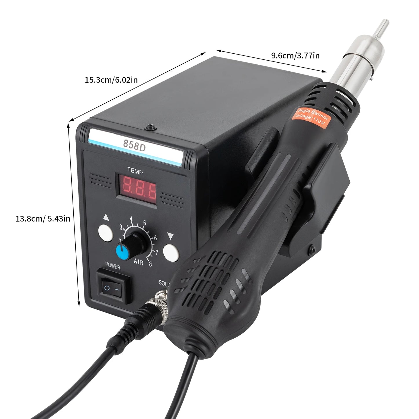 700W Hot Air Rework Station with Heat Gun – SMD Soldering Set, Adjustable Temperature & LED Display for Electronics Repair