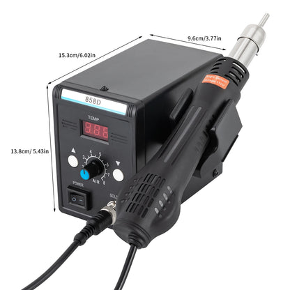 700W Hot Air Rework Station with Heat Gun – SMD Soldering Set, Adjustable Temperature & LED Display for Electronics Repair