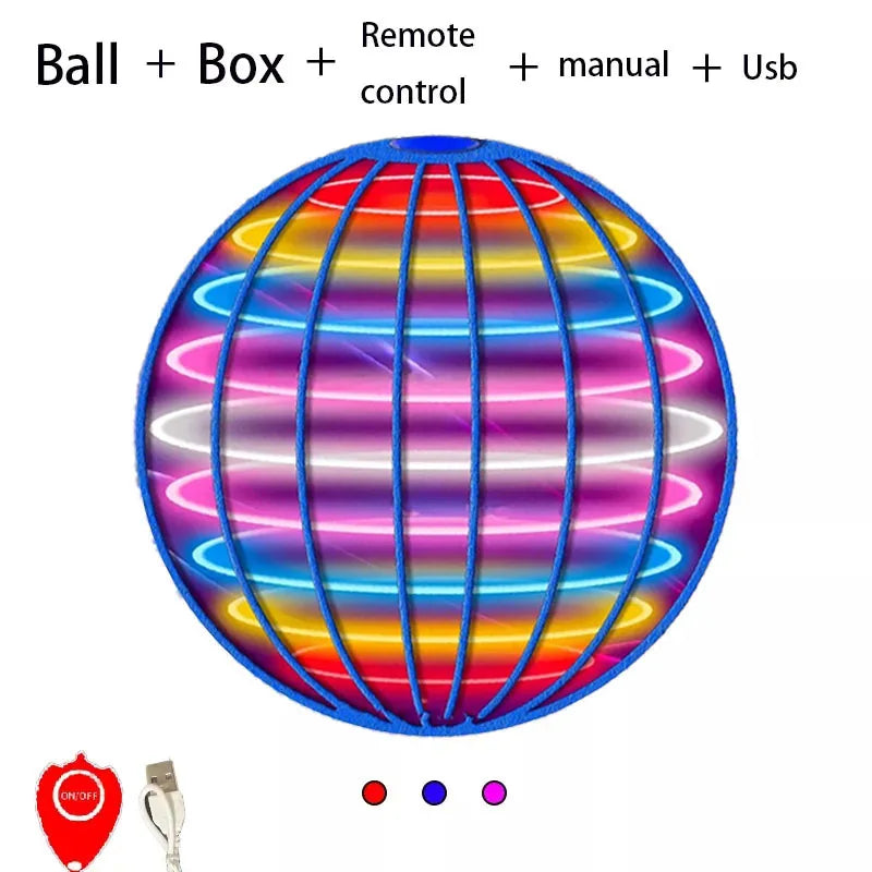 Flying Boomerang Ball with LED Lights – Magic Hover Flyorb Drone Spinner Toy for Kids Gifts
