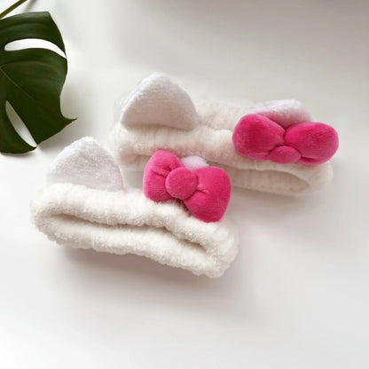Plush Cat Ear Hair Set - 3PCS Fuzzy Headband & Scrunchies Hair Accessories