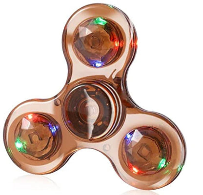 Crystal LED Fidget Spinner — Glow-in-the-Dark Hand Spinner Toy — EDC Kinetic Stress Relief for Kids