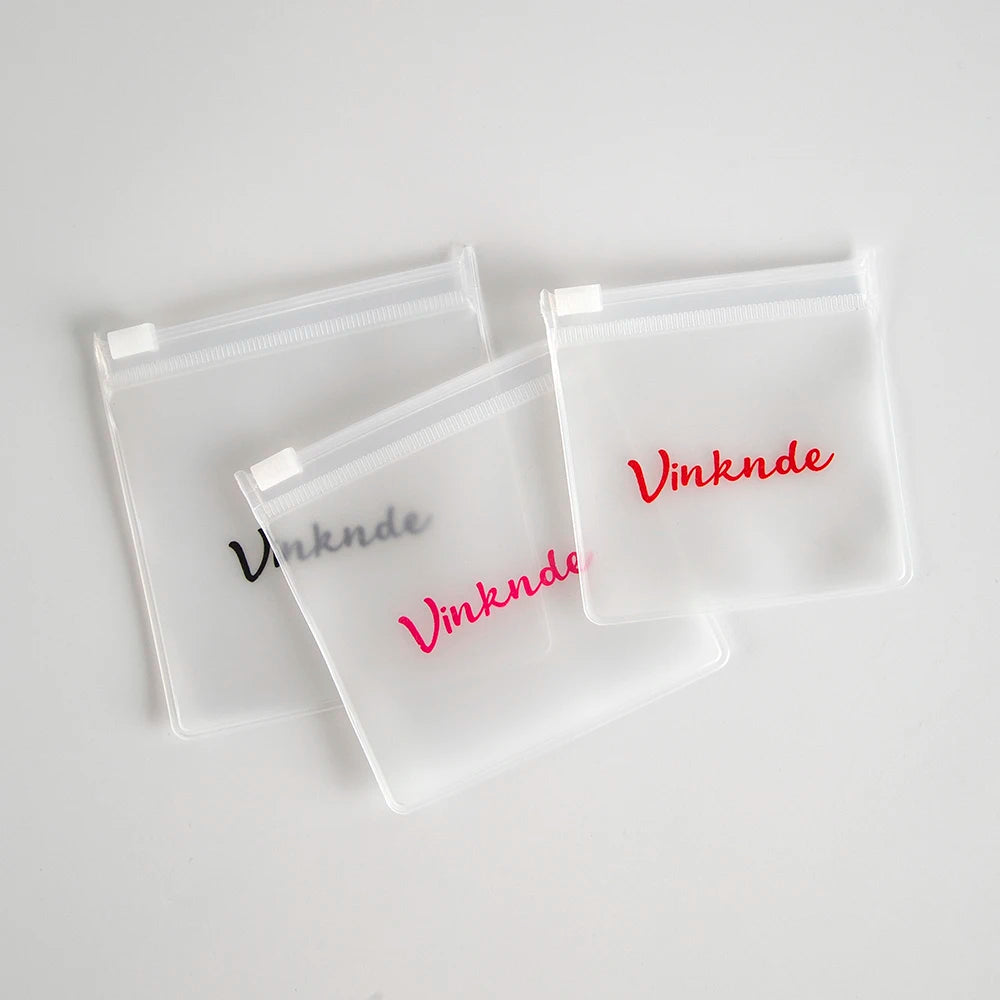 200PCS Bulk Jewelry Zipper Bags — Custom Frosted Transparent PVC Pouches for Necklaces, Earrings & Rings with Logo