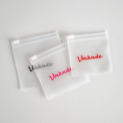 200PCS Bulk Jewelry Zipper Bags — Custom Frosted Transparent PVC Pouches for Necklaces, Earrings & Rings with Logo