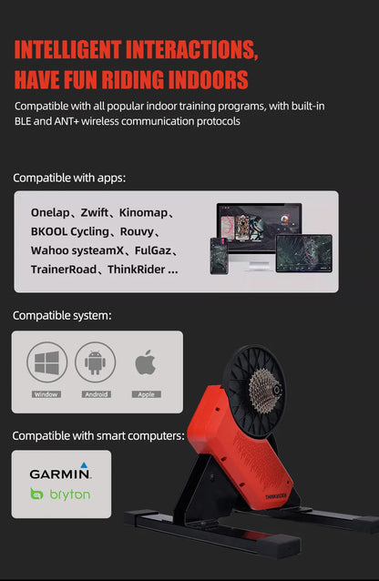ThinkRider X2 Smart Bike Trainer - MTB & Road Bicycle, Built-in Power Meter, Home Trainer Compatible