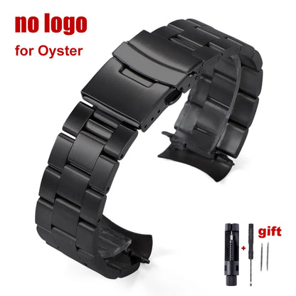 Curved End Stainless Steel Men’s Watch Band for Seiko 5 SKX007/SKX009 – 18mm/20mm/22mm Sport Jubilee Oyster Replacement Strap