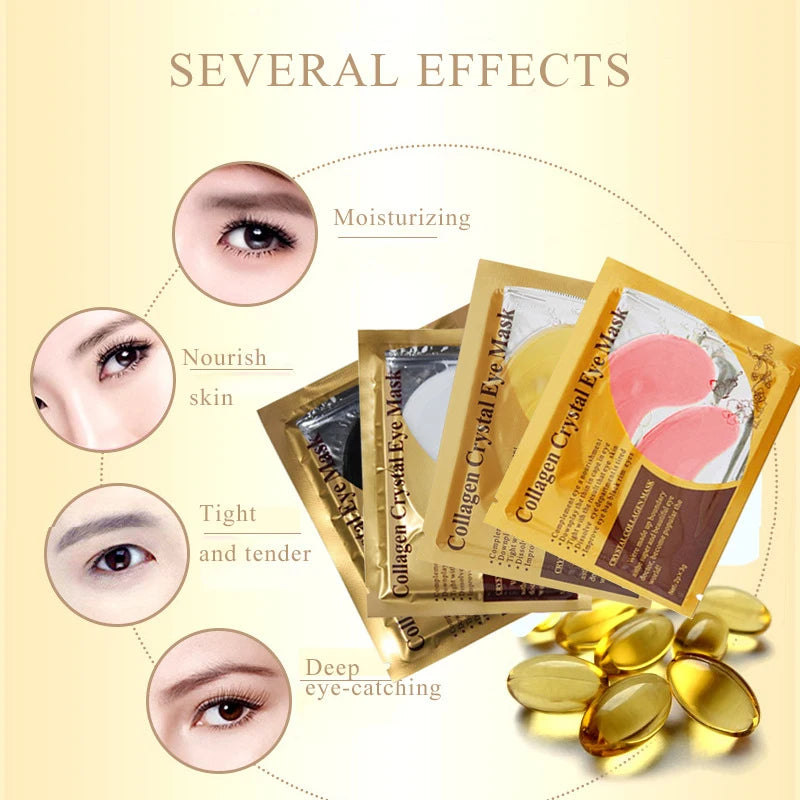 20 Pcs Gold Collagen Crystal Eye Masks – Firming & Moisturizing Nourishing Eye Patches