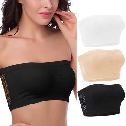 Women’s Strapless Seamless Tube Top – Wireless Anti-Slip Bandeau Bra for Summer