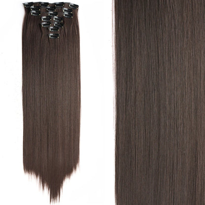 Women’s 7Pcs Hair Extensions with 16 Clips – Natural Black Straight Ombre Hairpiece