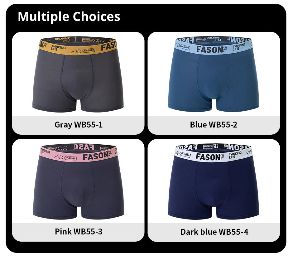 4/10 Pack Men's & Teen Boys' Boyshort Underwear – Comfy Elastic Waist, Parent-Child Matching, Multi-Size Fashion Shorts