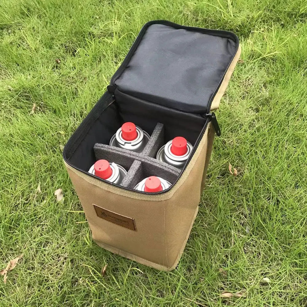 Outdoor Camping Storage Bags: Organizer for 250g Cassette Furnace Gas Cylinders - Perfect for Picnic, Camp, and Propane Stove Utensils
