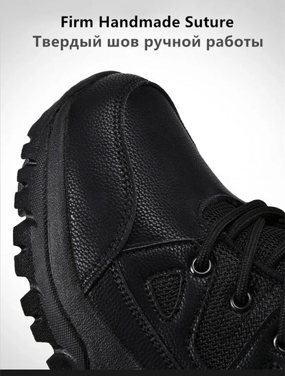 Men's Warm Plush Snow Boots - Lace Up Waterproof High Top, Anti-Slip Winter Boots for Casual & Work Wear