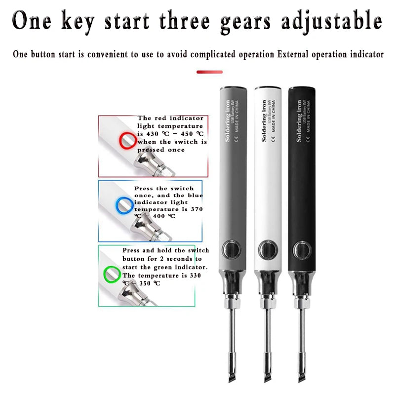 Portable 5V Micro USB Wireless Soldering Iron Pen, Battery-Operated Electric Welding Tool