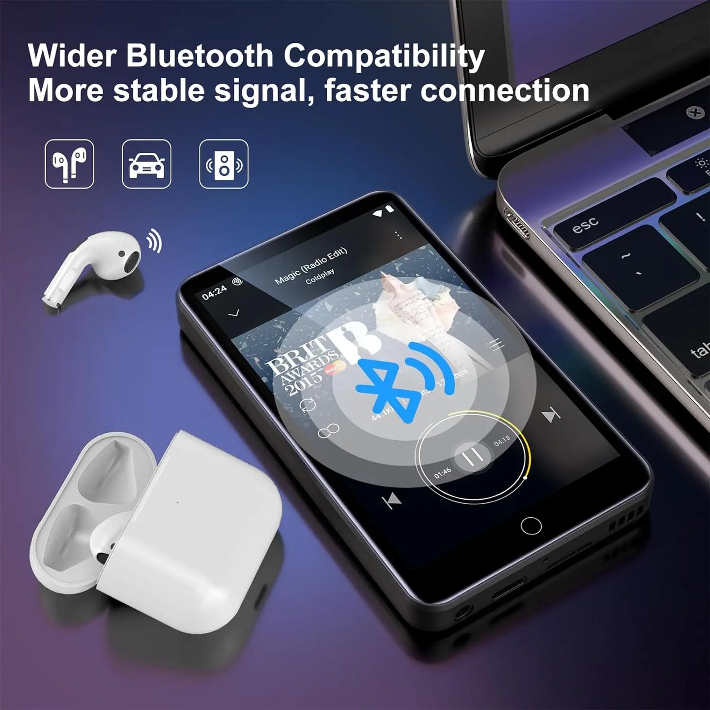 Android 9 MP3 Player - 16GB/80GB Bluetooth WiFi Music Player with 4.0-Inch Screen, FM Radio & eBook Support